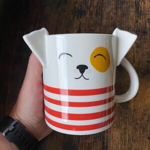 NEW PARKER LANE STRIPED FUN DOG DOGGY PUPPY MUG CUP NEW